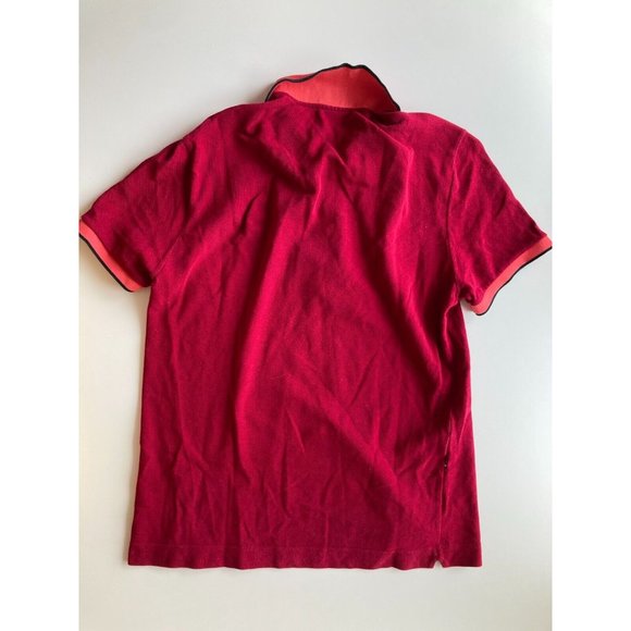 Men's LACOSTE LIVE F8329 Red Coral Logo Cotton Pique Knit Polo, Size 4 / M - Picture 7 of 13